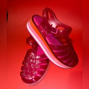 Melissa Possession Stripes platform jelly shoes women size 8